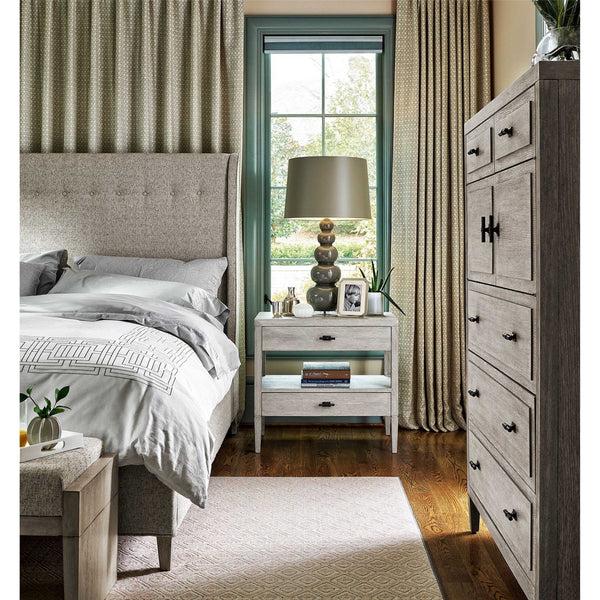 Home Fashion Midtown 2 Drawer Nightstand Flannel