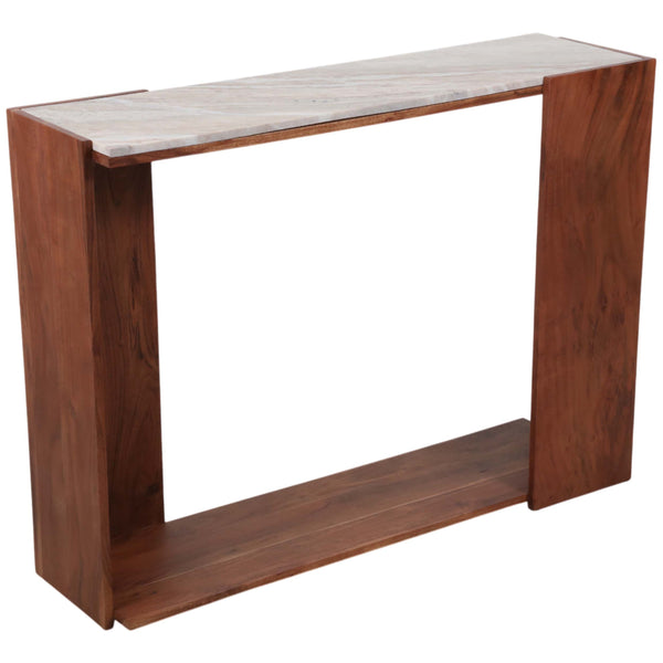 Home Fashion Modern Marble Top Console Table Ivory