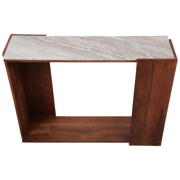 Home Fashion Modern Marble Top Console Table Ivory