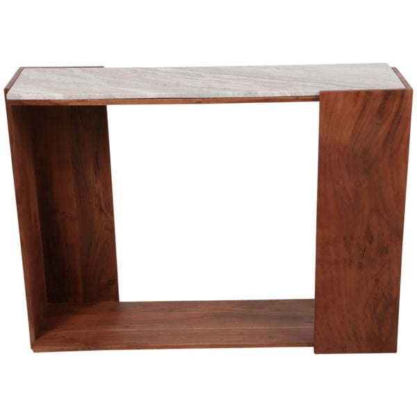 Home Fashion Modern Marble Top Console Table Ivory