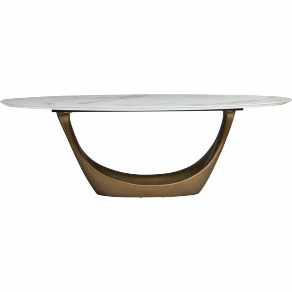 Home Fashion Montana Dining Table White/Gold Base