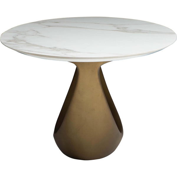 Home Fashion Montana Dining Table White/Gold Base