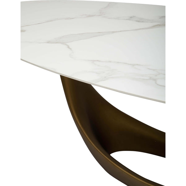Home Fashion Montana Dining Table White/Gold Base