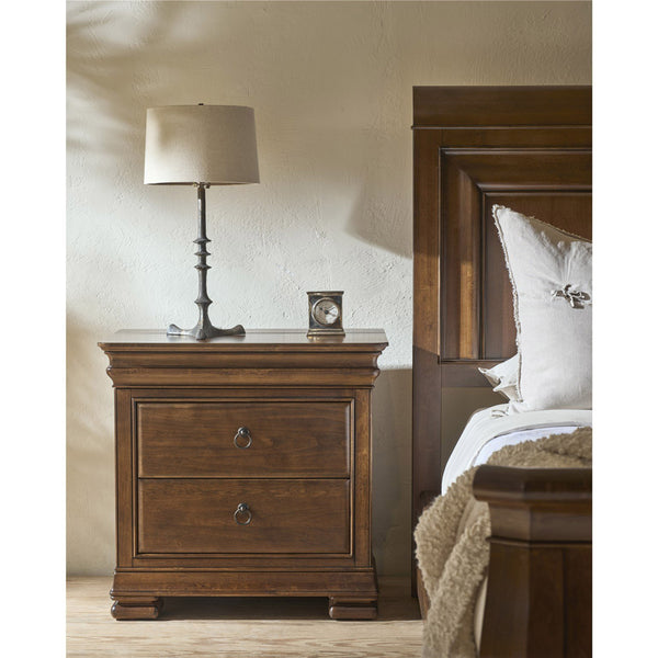Home Fashion New Lou 2 Drawer Nightstand Cognac