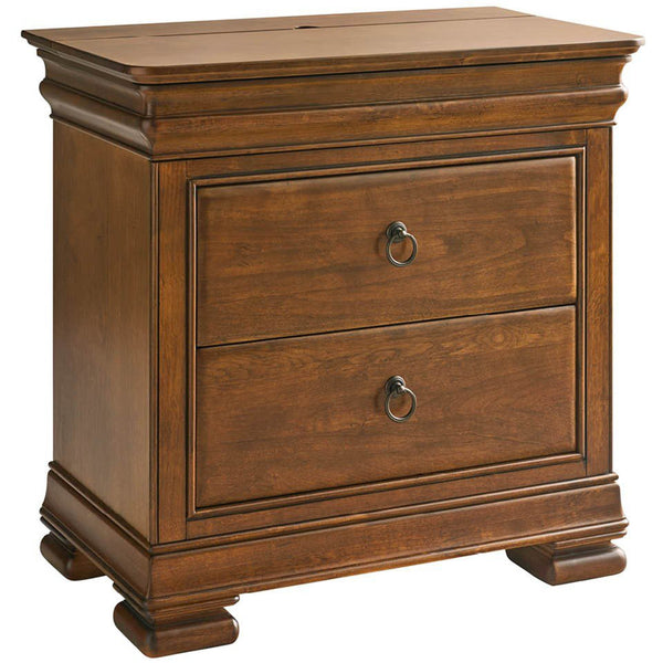 home fashion New Lou 2 Drawer Nightstand Cognac