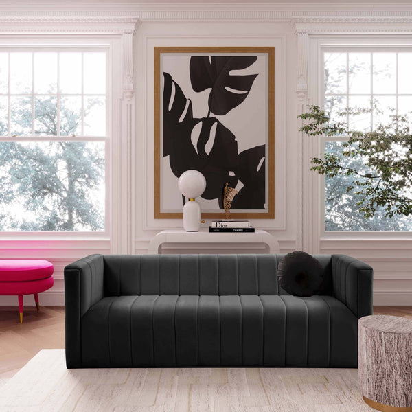 Home Fashion Norah Velvet Sofa Black