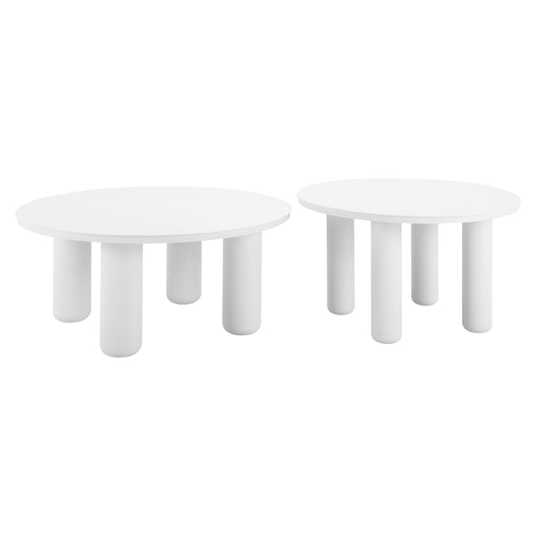 Home Fashion Ola Coffee Table Set 2-Piece White