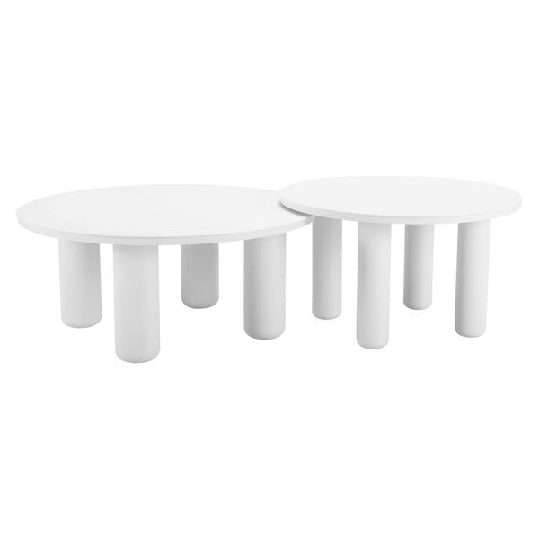 home fashion Ola Coffee Table Set 2-Piece White
