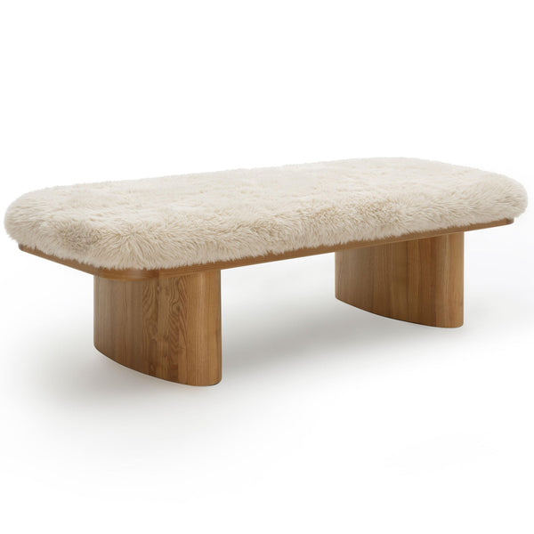 home fashion Ollie Vegan Shearling Bench Natural
