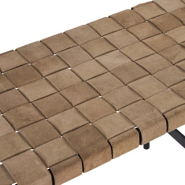 Home Fashion Omari Leather Bench Light Tan