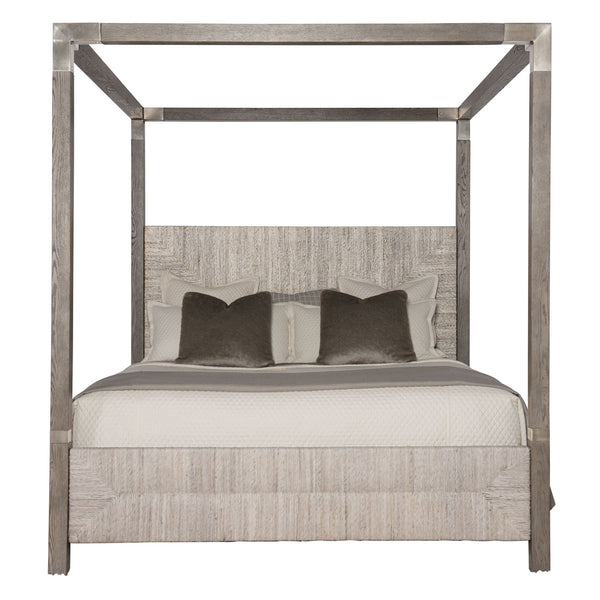 Home Fashion Palma King Canopy Bed Light Grey