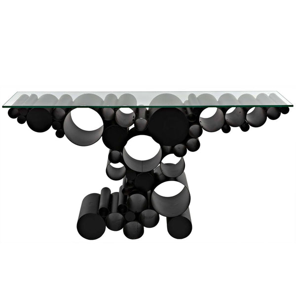 Home Fashion Paradox Glass Top Console Black