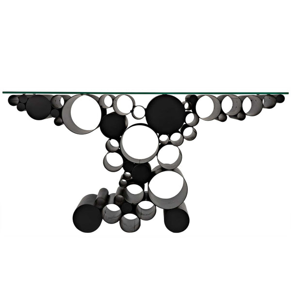 Home Fashion Paradox Glass Top Console Black