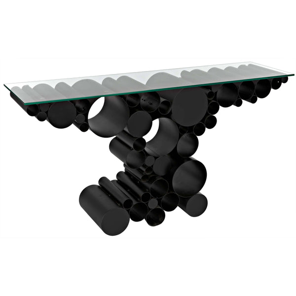 home fashion Paradox Glass Top Console Black