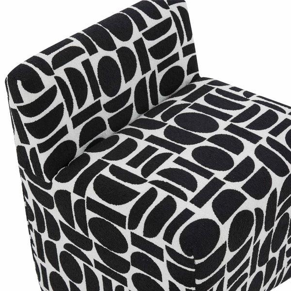 Home Fashion Pippa Stool Black Geometric