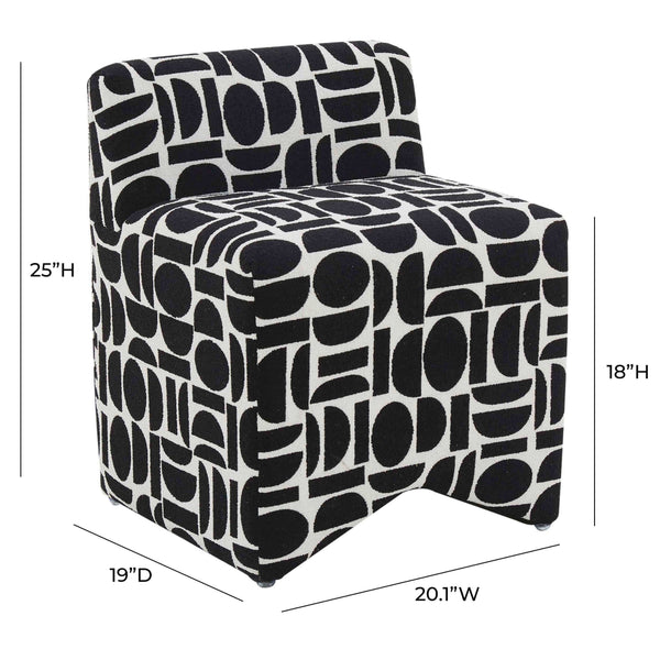 Home Fashion Pippa Stool Black Geometric