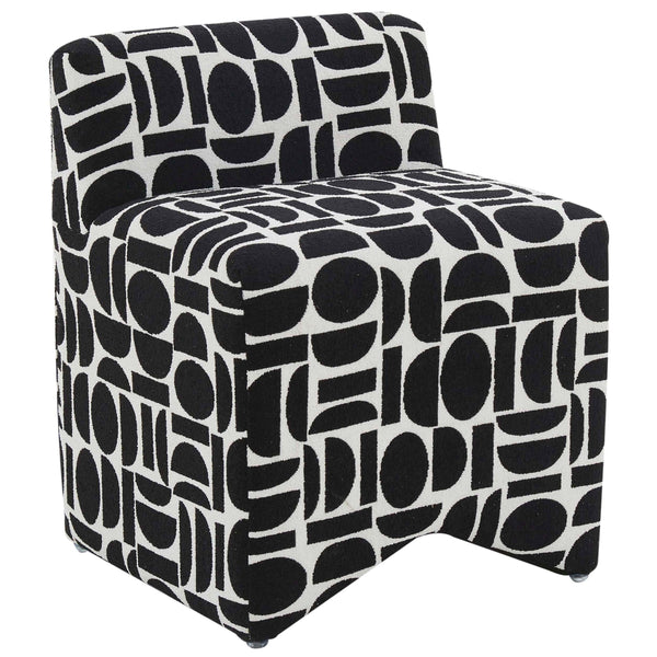 home fashion Pippa Stool Black Geometric