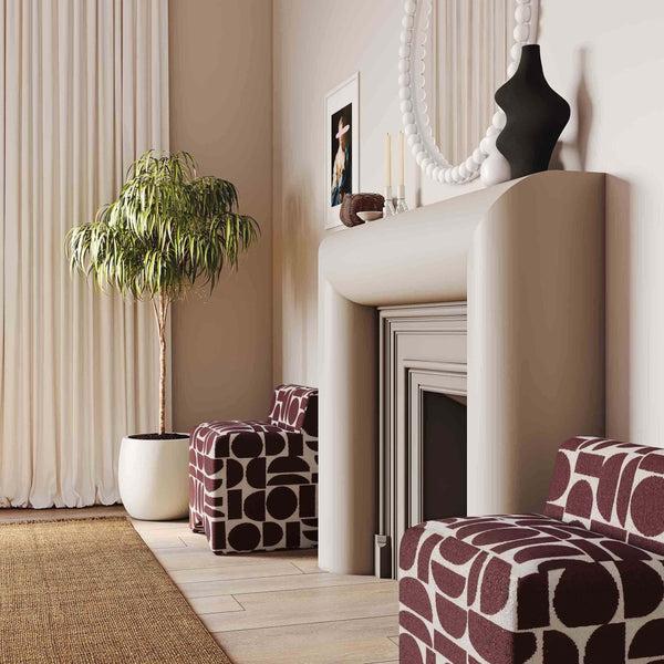 Home Fashion Pippa Stool Merlot Geometric