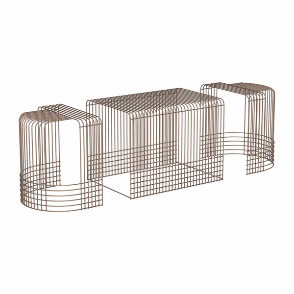 home fashion Pitch Coffee Table Bronze Set of 3