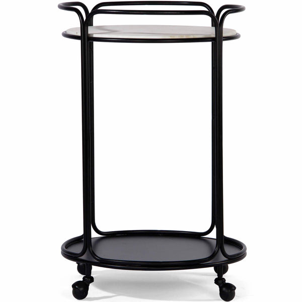 Home Fashion Radius Bar Cart Black