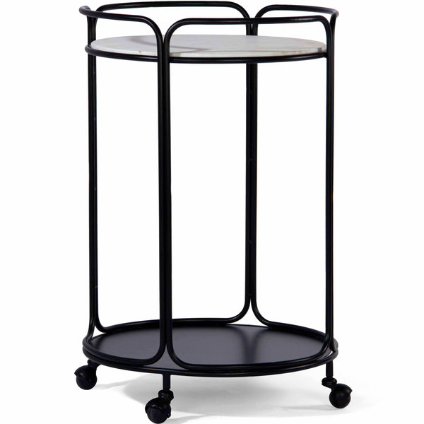 Home Fashion Radius Bar Cart Black