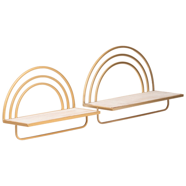Home Fashion Rainbow Style Shelves White/Gold