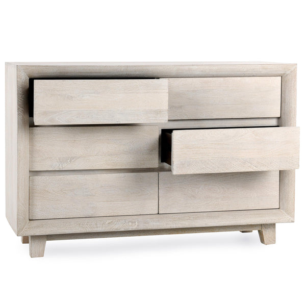 Home Fashion Reece 6 Drawer Dresser Seashell White