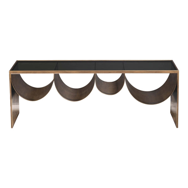 Home Fashion Reed Coffee Table Brass
