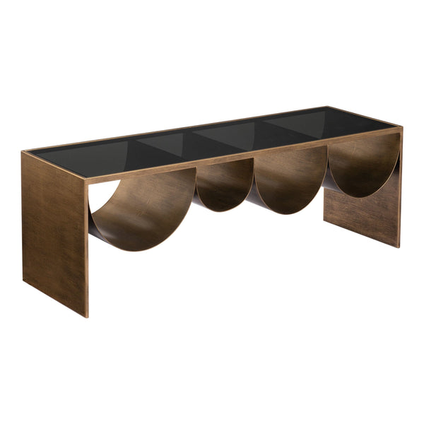 Home Fashion Reed Coffee Table Brass