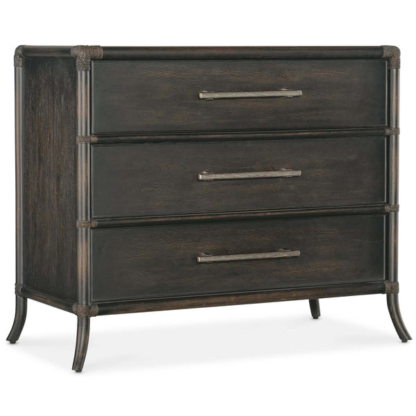 home fashion Retreat Pole Rattan Chest Black Sand