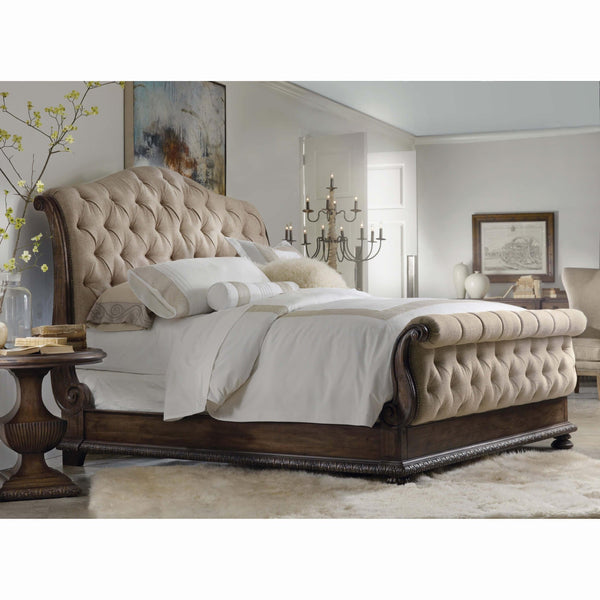 Home Fashion Rhapsody Tufted King Bed Beige