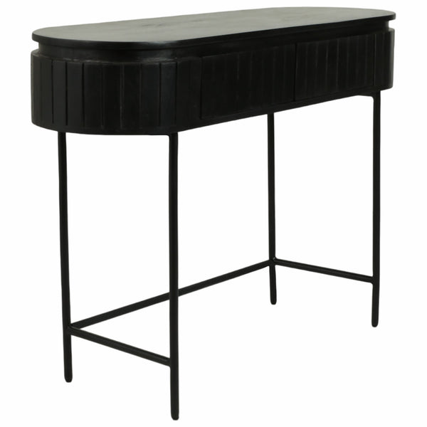 Home Fashion Ribbed Console Table Black