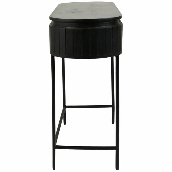 Home Fashion Ribbed Console Table Black