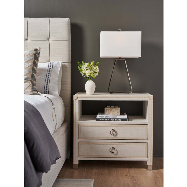 Home Fashion Riven 2 Drawer Nightstand Light Gray