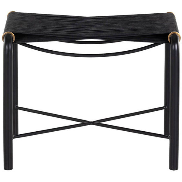 Home Fashion Riz Leather Stool Black