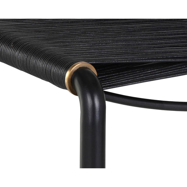 Home Fashion Riz Leather Stool Black