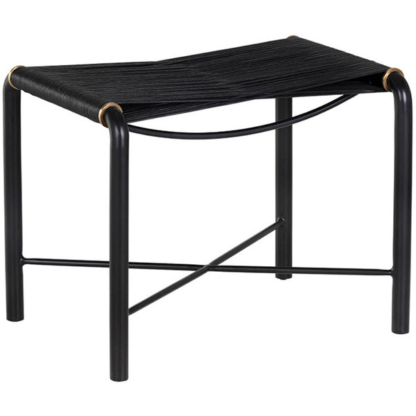 home fashion Riz Leather Stool Black