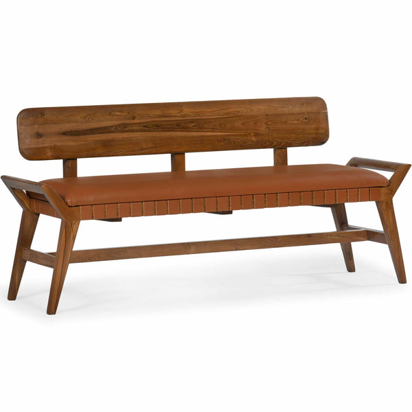 home fashion Robertson Leather Bench Porto Natural