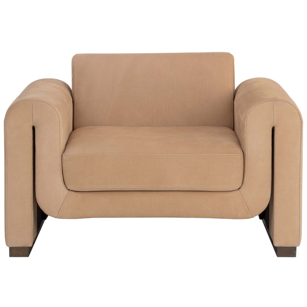 Home Fashion Romer Leather Chair Nubuck Tan