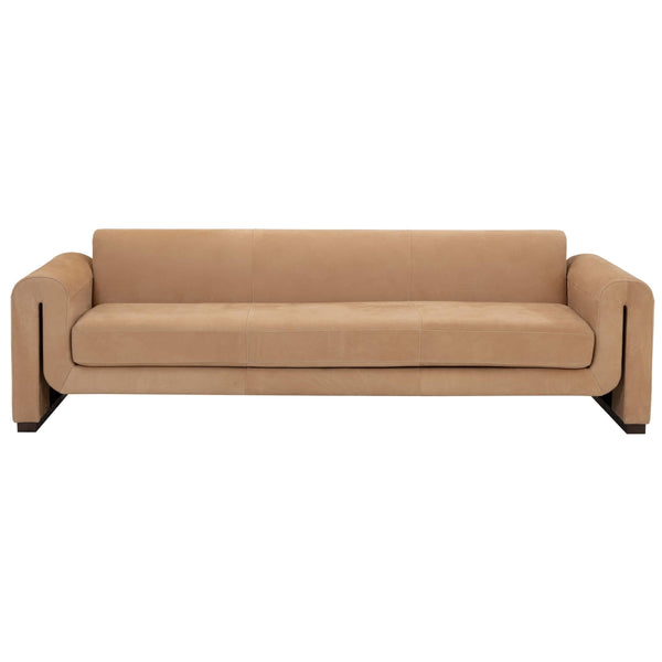 home fashion Romer Leather Sofa Nubuck Tan