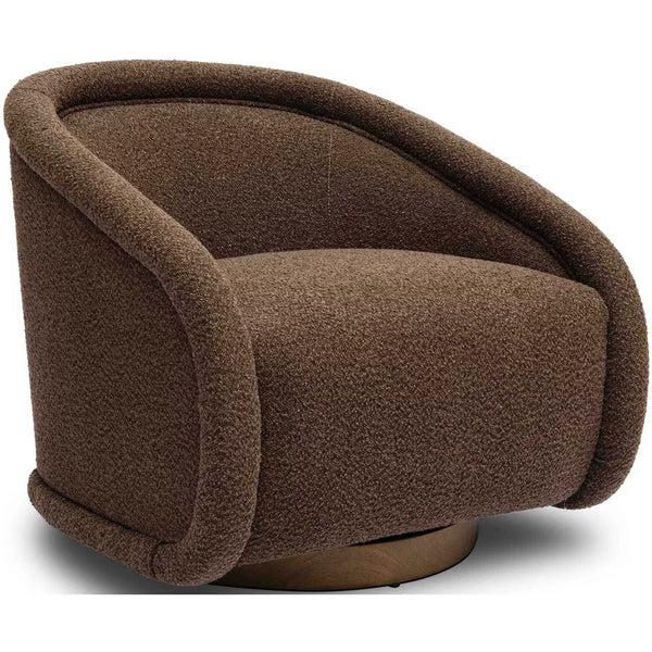 home fashion Rory Swivel Chair Brown Boucle