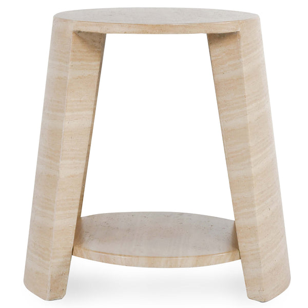 Home Fashion Rosen Outdoor Round Table Travertine