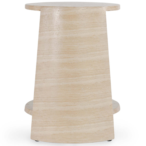 Home Fashion Rosen Outdoor Round Table Travertine