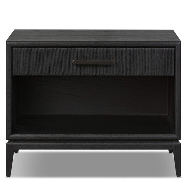 Home Fashion Rosenell 1 Drawer Nightstand Black