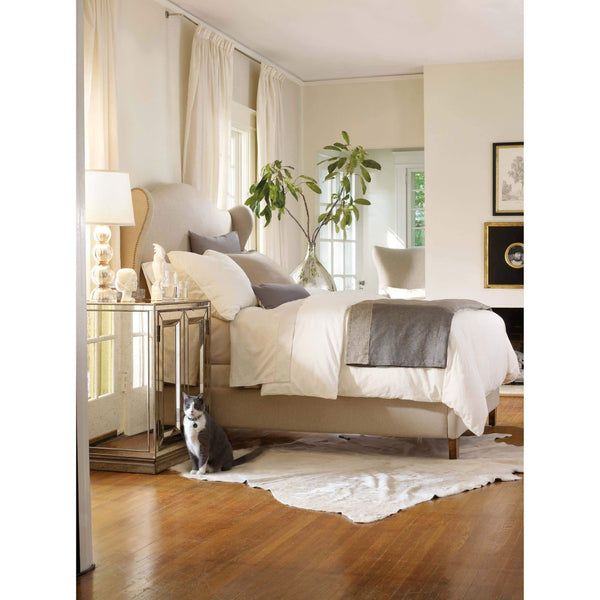 Home Fashion Sanctuary 2 Door Mirrored Nightstand