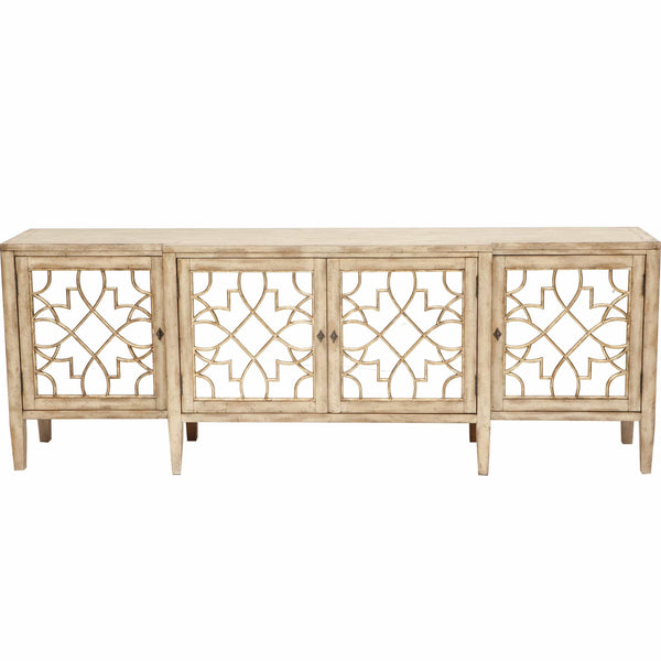 Home Fashion Sanctuary 4 Door Mirrored Console