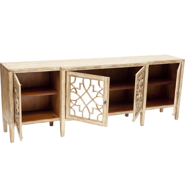 Home Fashion Sanctuary 4 Door Mirrored Console