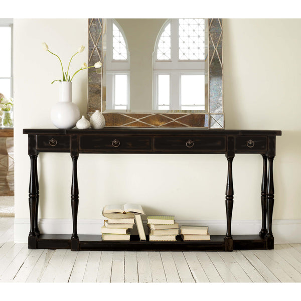 Home Fashion Sanctuary 4 Drawer Thin Console Ebony
