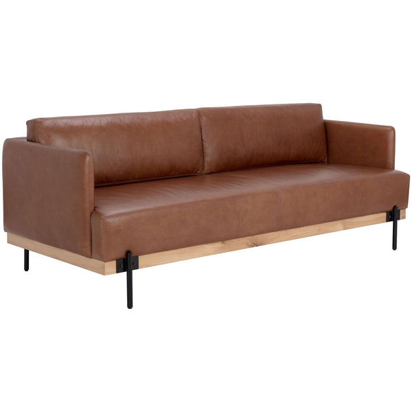 home fashion Saul Leather Sofa Shalimar Tobacco