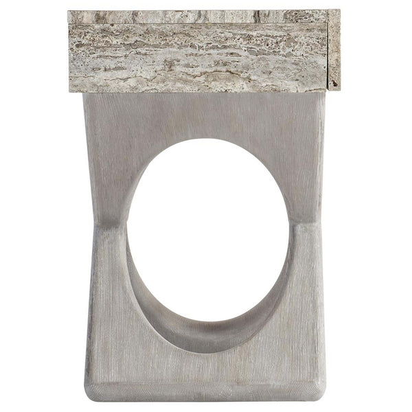 Home Fashion Sereno Nightstand Silver Travertine